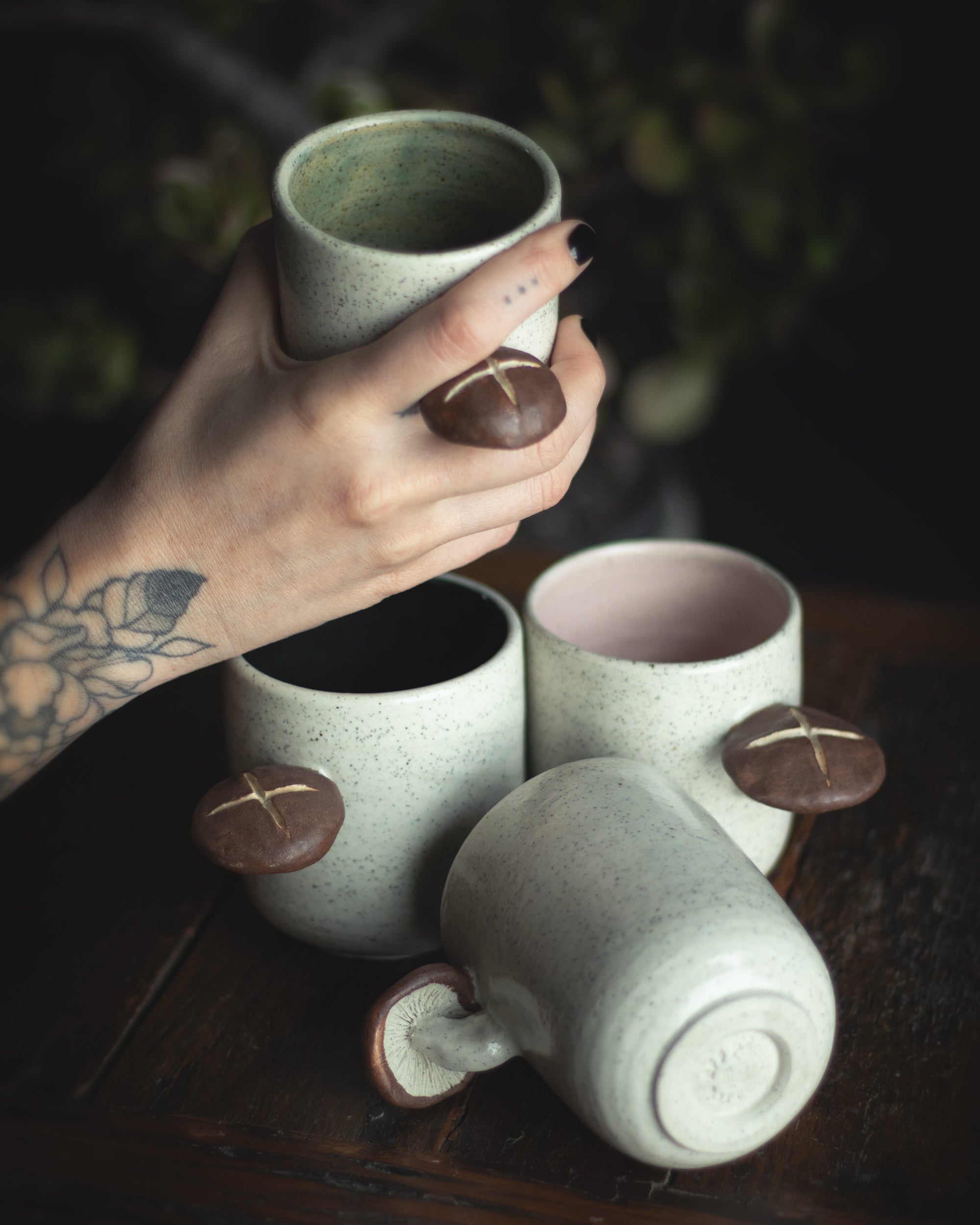 Shiitake Mushroom Cup (Glossy Handle)